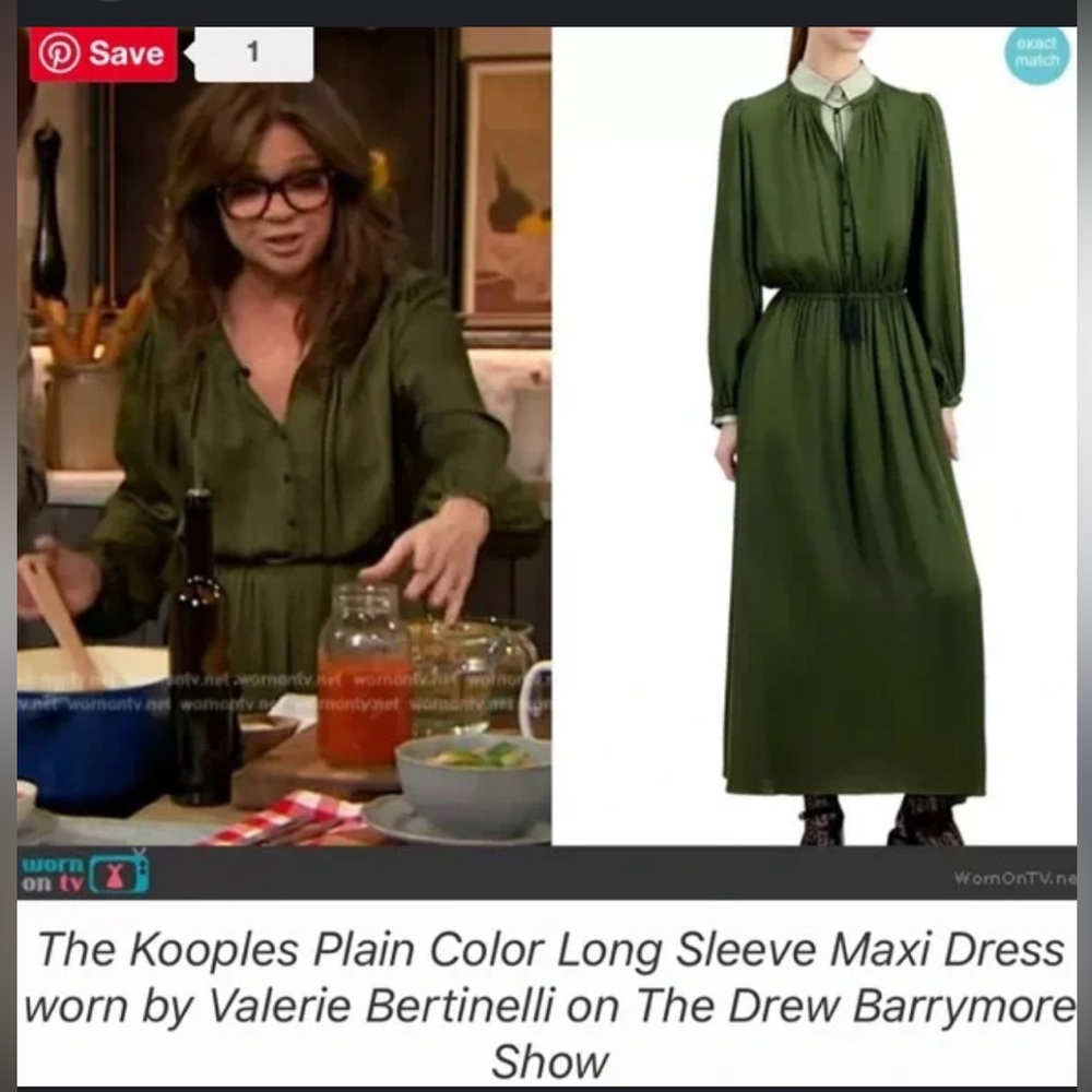 The Kooples Green Maxi Dress boho silky  celebrity